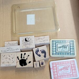 - Stampin Up lot of 9 Baby stamps and ink pad (set I)